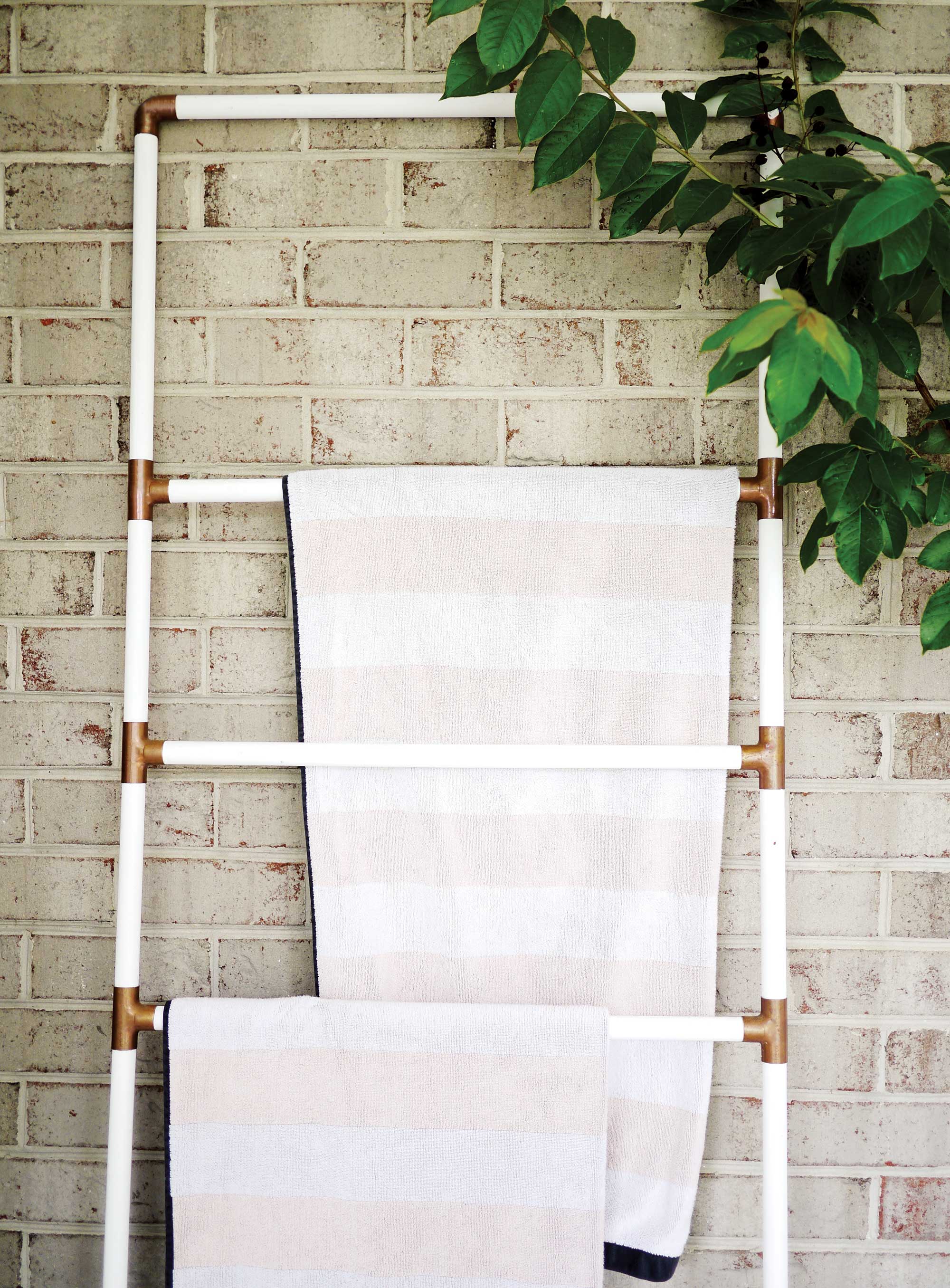 DIY towel ladder