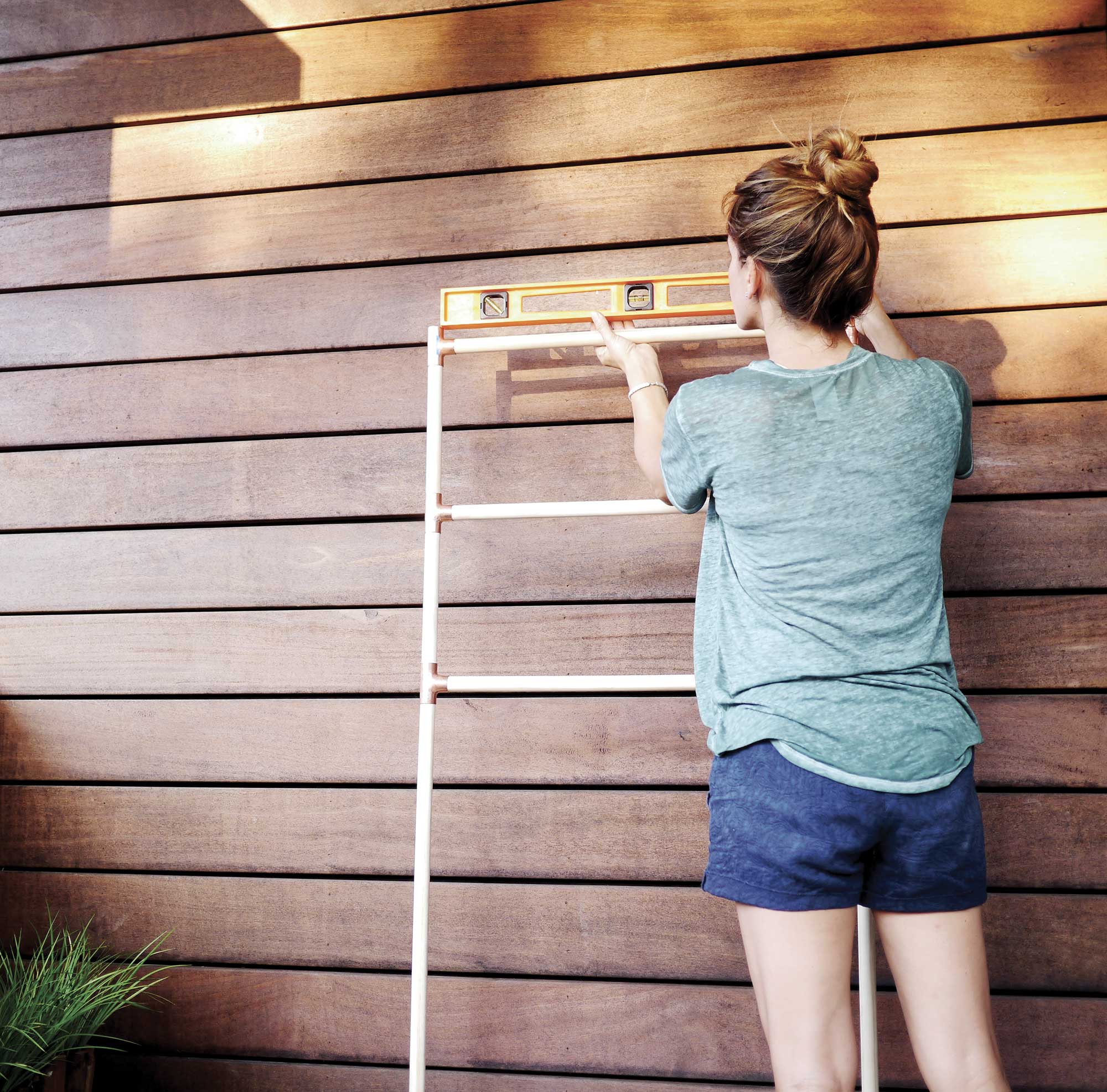 DIY towel ladder