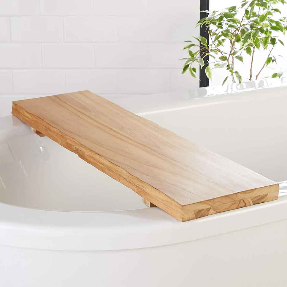 live edge bath caddy