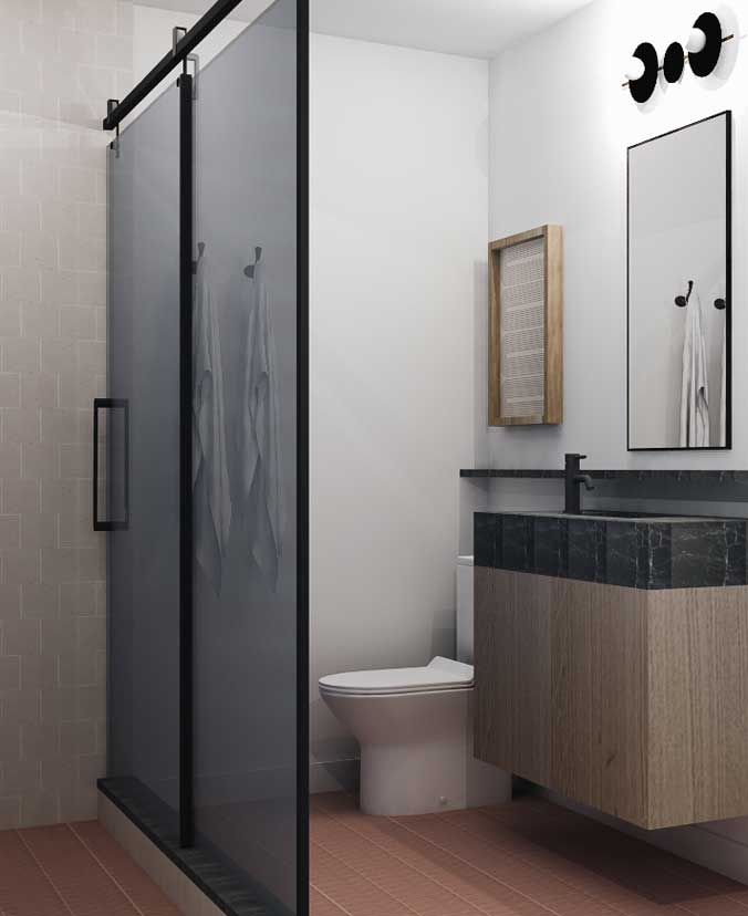 bathroom rendering beach house