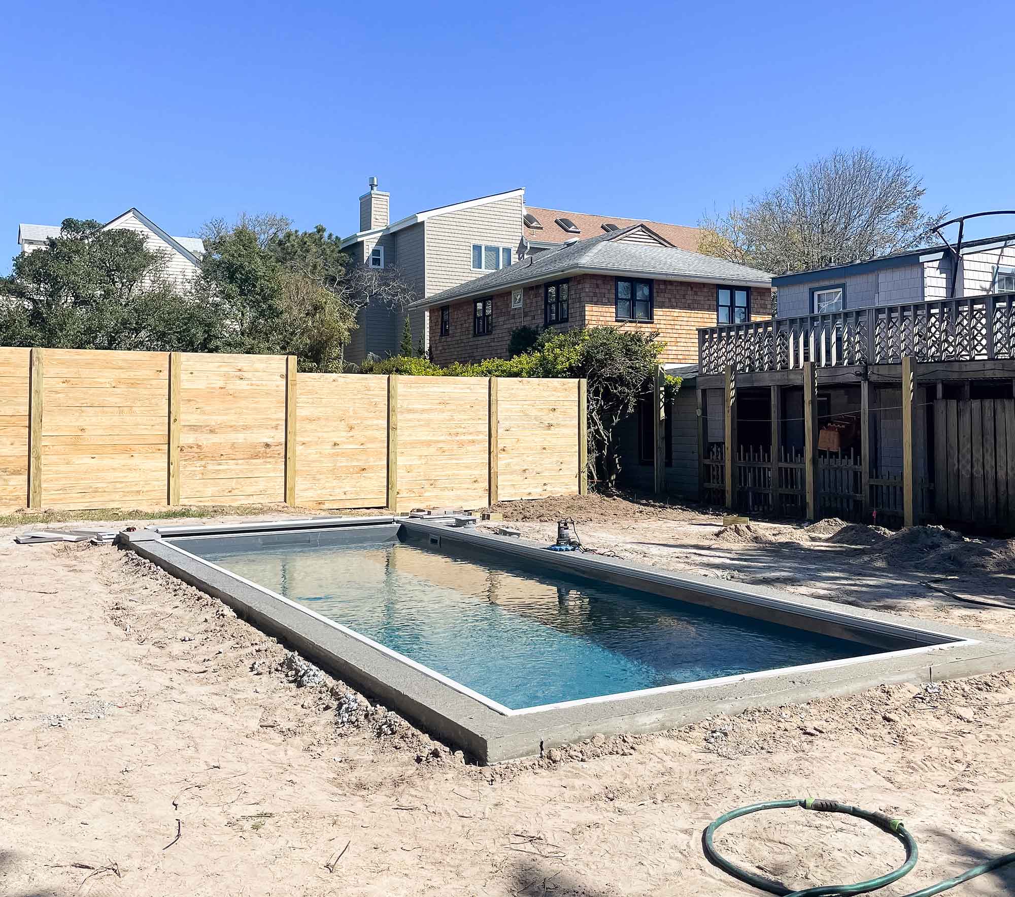 coping pool installation around automatic cover