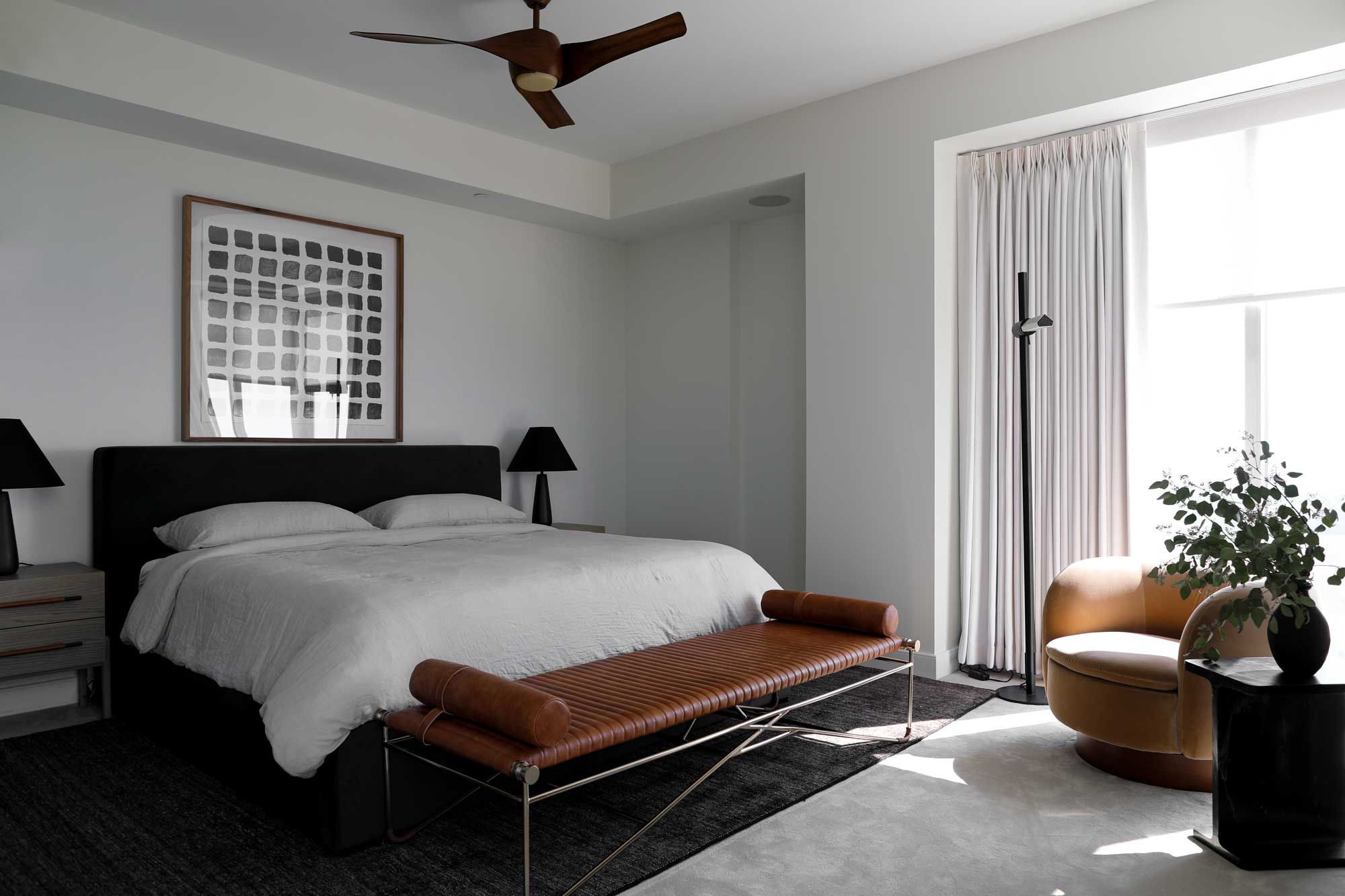 Bedroom design by interior designer Patchi Cancado in Virginia Beach