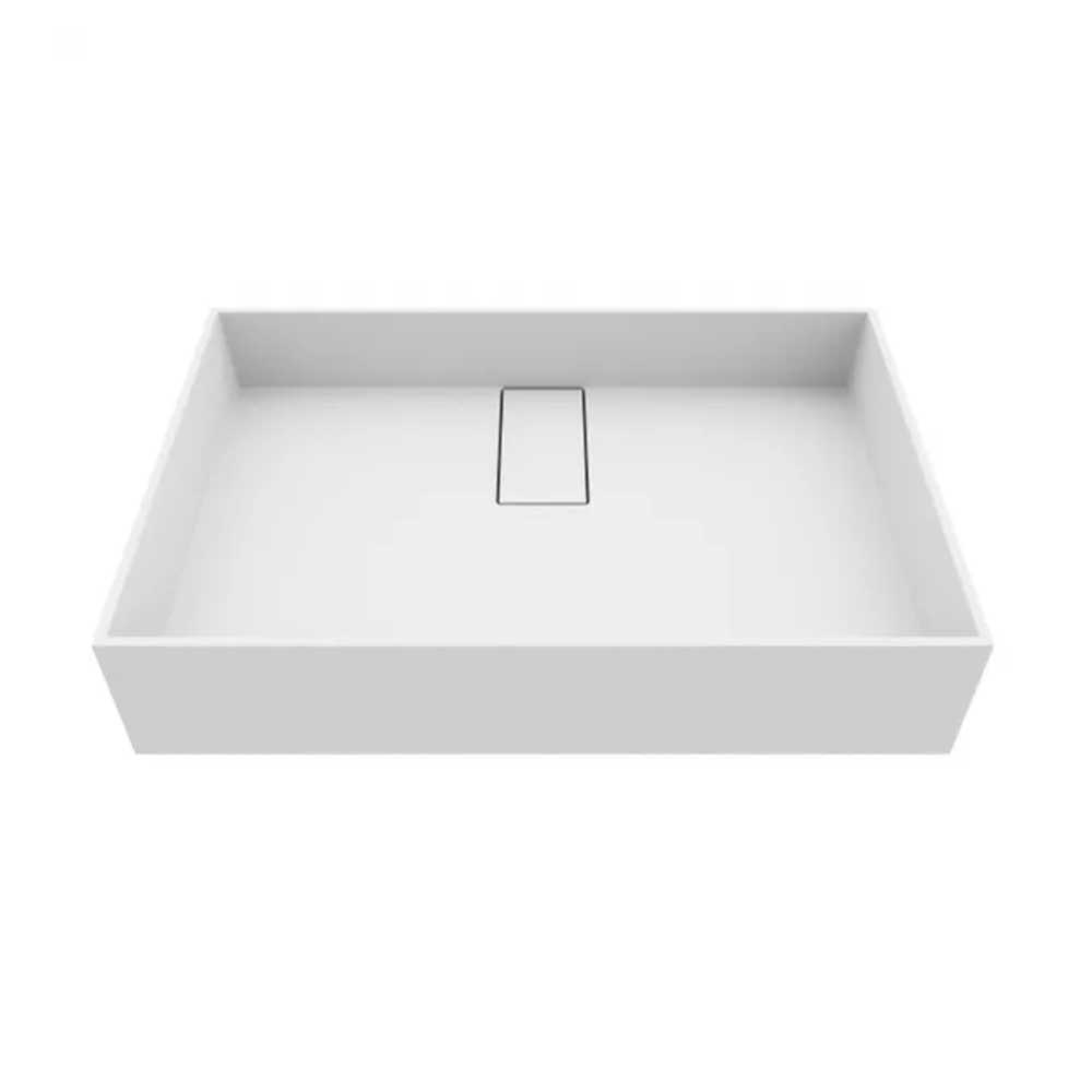 rectangle white vessel sink